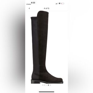 Stuart Weitzman Black Suede Knee-High Boots